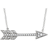 14kt White 1/10 CTW Diamond Arrow Necklace