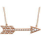 14kt Rose 1/10 CTW Diamond Arrow Necklace