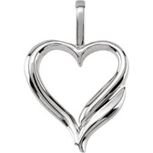 14kt White Heart Pendant