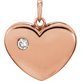 14kt Rose 1/6 CTW Diamond Heart Pendant