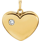 14kt Yellow 1/6 CTW Diamond Heart Pendant