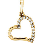 14kt Yellow .07 CTW Diamond Heart Pendant