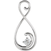 14kt White 1/3 CT Diamond Freeform Pendant