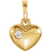 14kt Yellow .03 CTW Diamond Heart Pendant