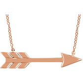 14kt Rose Arrow 16"-18" Necklace