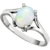 14kt White Opal Ring