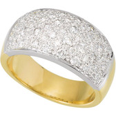 14kt Two-Tone 1 CTW Diamond Micro Pave Ring Size 6