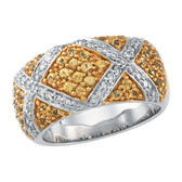 Yellow Sapphire & Diamond Accented Ring