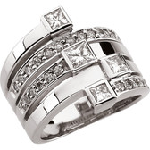 14kt White 1 1/3 CTW Diamond Right Hand Ring
