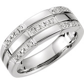 14kt White 1/8 CTW Diamond Ring