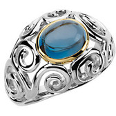 London Blue Topaz Swirl Design Ring