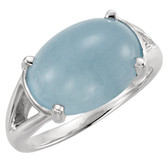 Sterling Silver Milky Aquamarine Ring