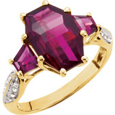 Brazilian Garnet & Diamond Accented Ring
