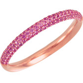 14kt Rose Pink Sapphire Anniversary Band Size 5