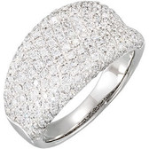 14kt White 1 1/5 CTW Diamond Pavé Ring