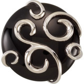 Sterling Silver Onyx Scroll Ring