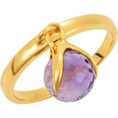 18kt Yellow Vermeil Amethyst Ring Size 6