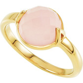 18kt Yellow Vermeil Rose Chalcedony Stackable Ring Size 6