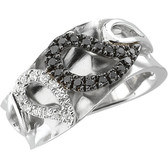 Sterling Silver & 14Kt White 1/4 CTW Diamond Paisley Design Ring