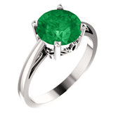 14kt White Chatham® Created Emerald Ring