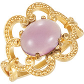 14kt Yellow Lavender Chalcedony Granulated Design Ring
