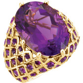 14kt Yellow Amethyst Nest Design Ring