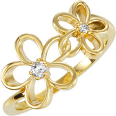 14kt Yellow .07 CTW Diamond Floral Design Ring