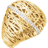 14kt Yellow 1/6 CTW Diamond Nest Design Ring