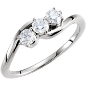 14kt White 1/2 CTW Diamond 3-Stone Ring