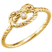 14kt Yellow .025 CTW Diamond Rope Knot Ring Size 7