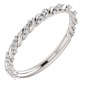 14kt White 1/8 CTW Diamond Twisted Rope Band