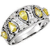 14kt White Canary Yellow Sapphire & 1/3 CTW Diamond Ring