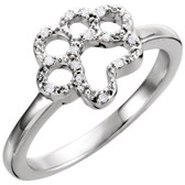 Sterling Silver .06 CTW Diamond Paw Ring Size 7
