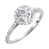 14kt White Forever Brilliant Created Moissanite & 3/8 CTW Engagement Ring