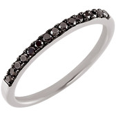 14kt White 1/5 CTW Black Diamond Band