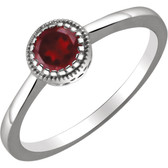 14kt White Garnet "January" Birthstone Ring