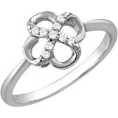 Sterling Silver .08 CTW Diamond Ring