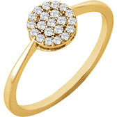 14kt Yellow 1/5 CTW Diamond Cluster Ring