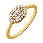 14kt Yellow 1/5 CTW Diamond Oval Cluster Ring