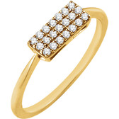 14kt Yellow 1/6 CTW Diamond Rectangle Cluster Ring