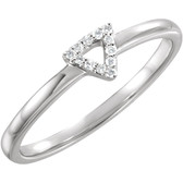 14kt White .05 CTW Diamond Triangle Stackable Ring