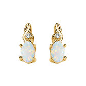 14kt Yellow Opal & .03 CTW Diamond Earrings