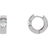14kt White 1/2 CTW Diamond Hinged Earrings