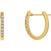 14kt Yellow 1/5 CTW Diamond Hoop Earrings