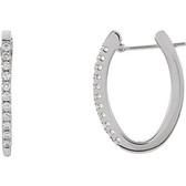 14kt White 1/3 CTW Diamond Hoop Earrings
