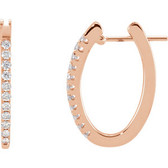 14kt Rose 1/3 CTW Diamond Hoop Earrings