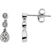 14kt White 1/8 CTW Diamond Earrings