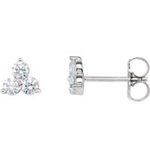 14kt White 1/3 CTW Diamond  Three-Stone Earrings With Backs