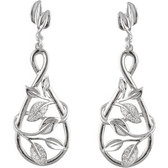 14kt White 1/5 CTW Diamond Leaf Design Earrings