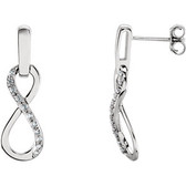 14kt White 1/10 CTW Diamond Infinity Inspired Earrings